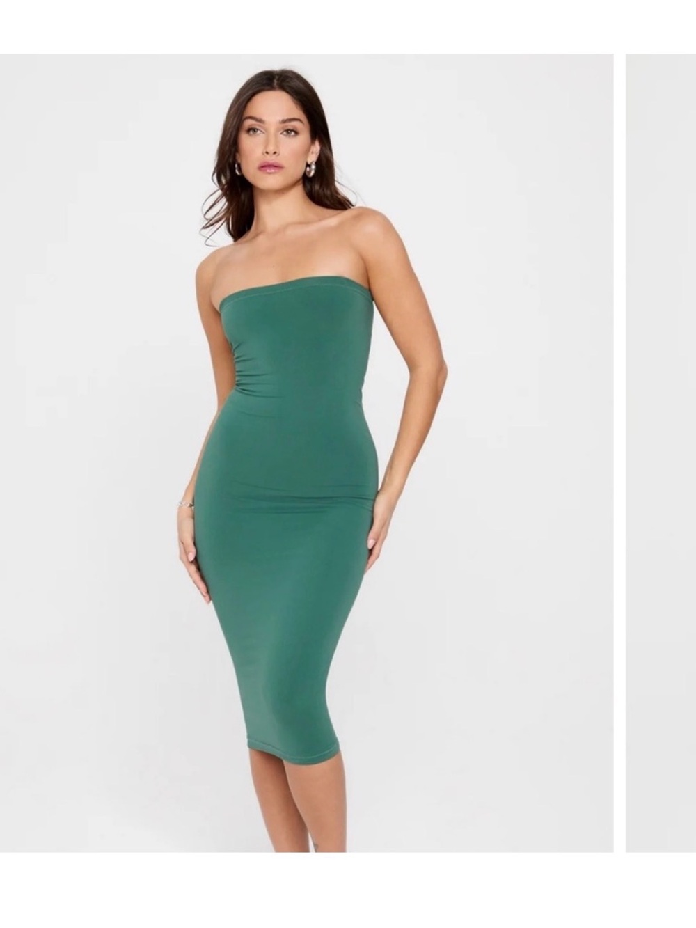 YITTY Strap/Strapless Green Midi Bodycon Dress/Skirt Convertible